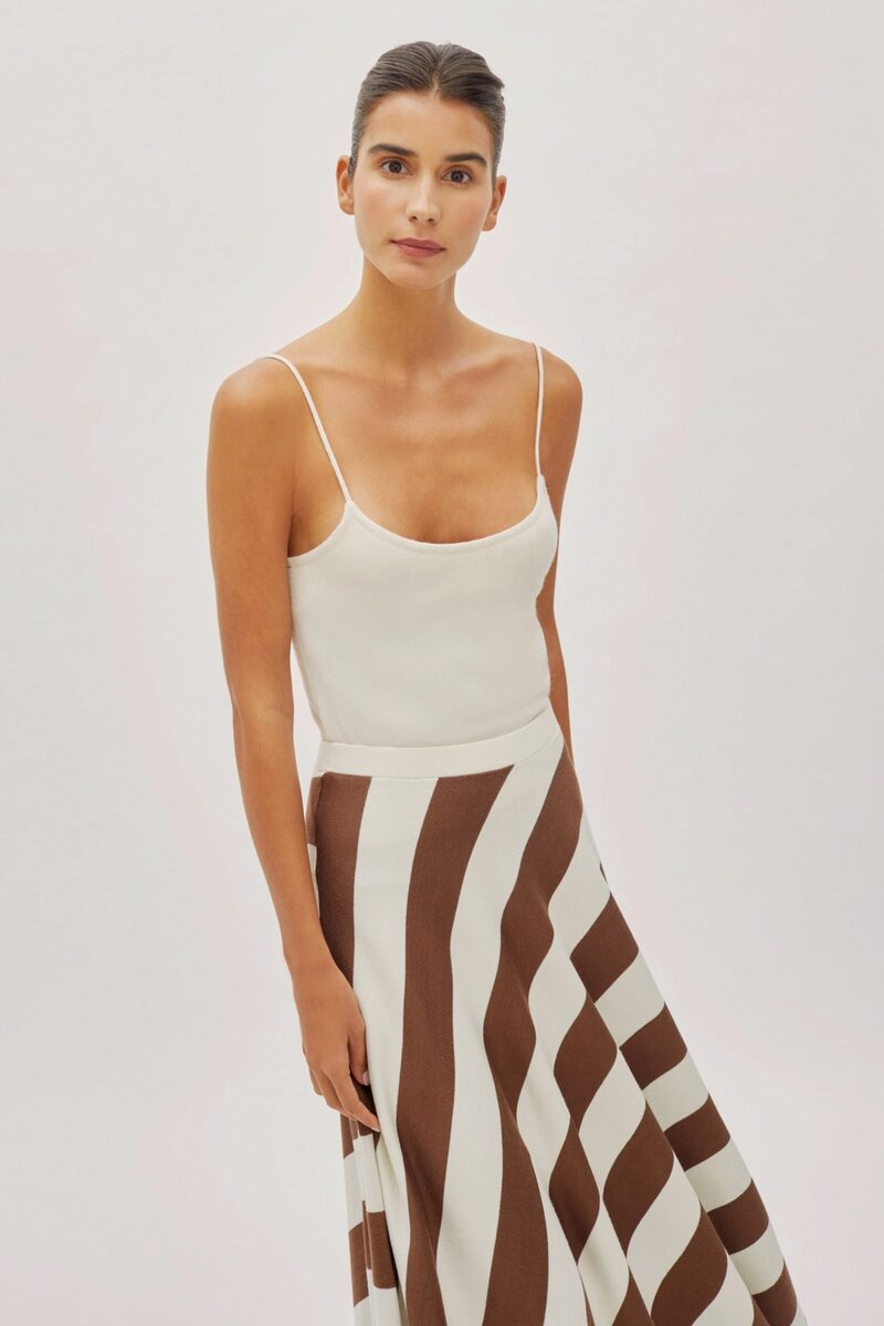 Billie Ecru Cashmere Vest Top