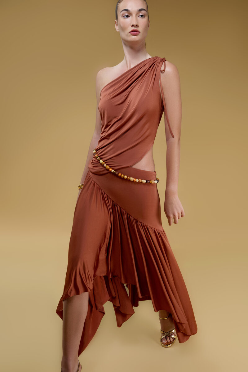 Hera Cut Out Asymetrical Jersey Maxi Dress