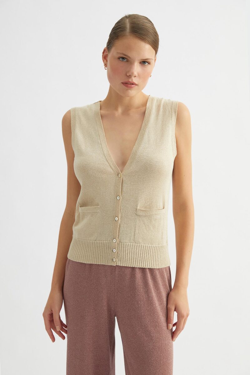Beige Knitted Vest