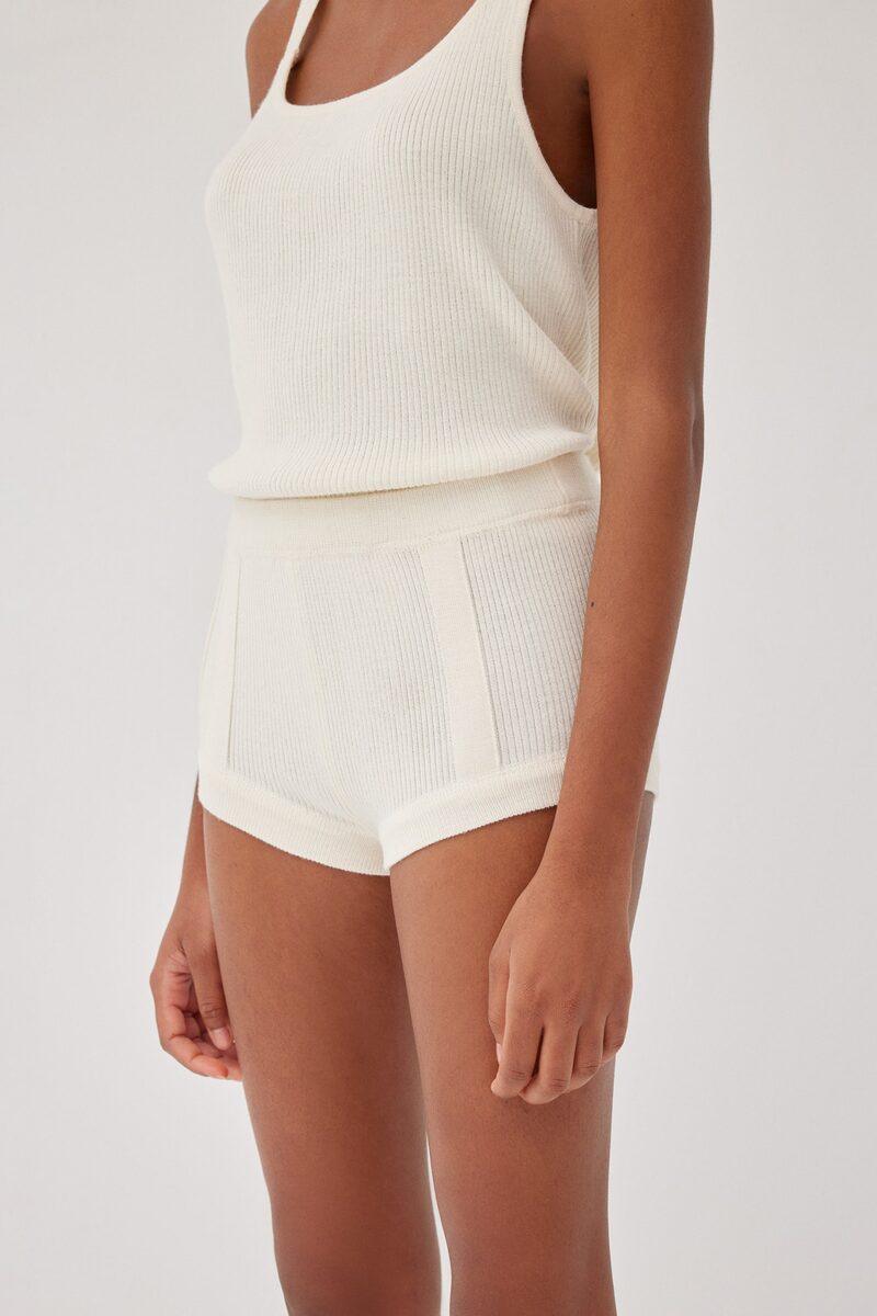 Kayla Ecru Mini Shorts