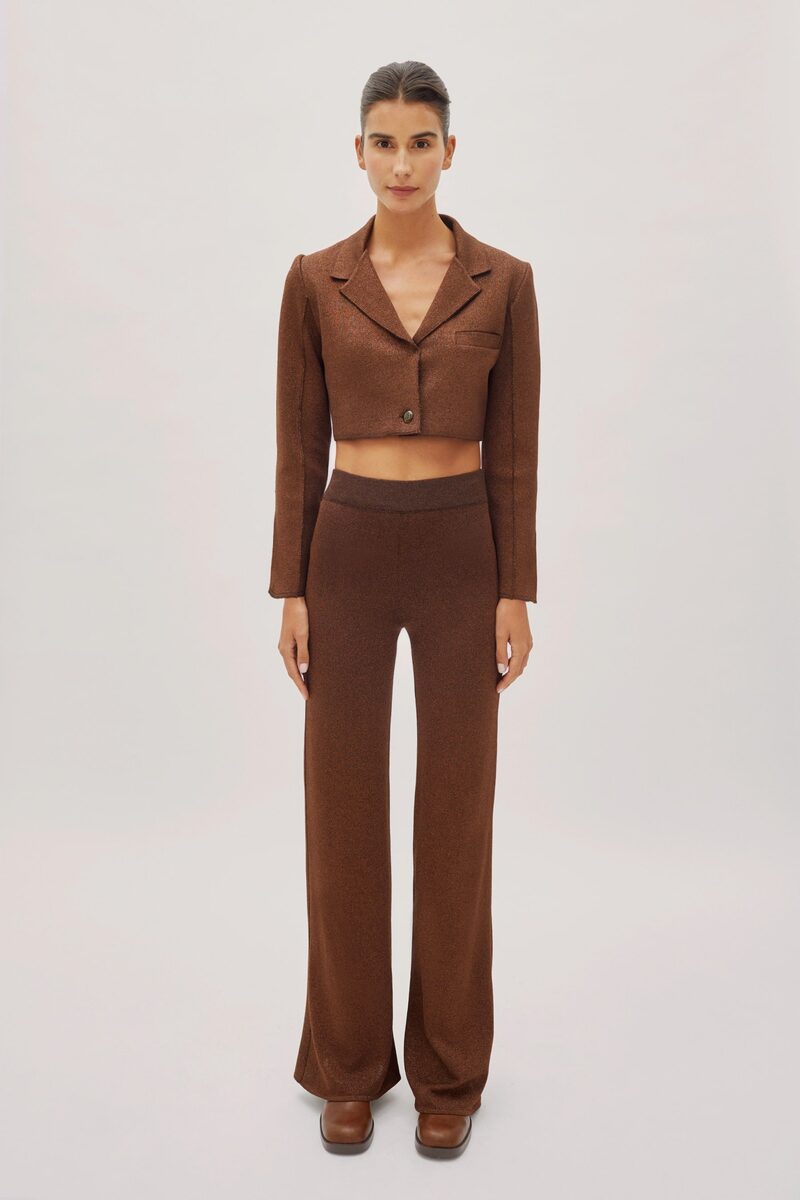 Gaia Chocolate Sparkle Flare Pants