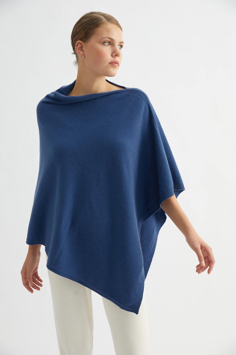 Prussian Cashmere Poncho