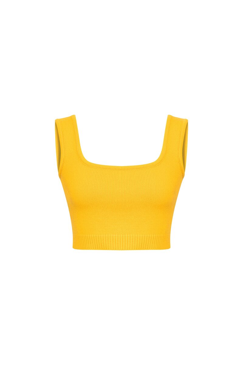 Willow Honey Yellow Cashmere Crop Top