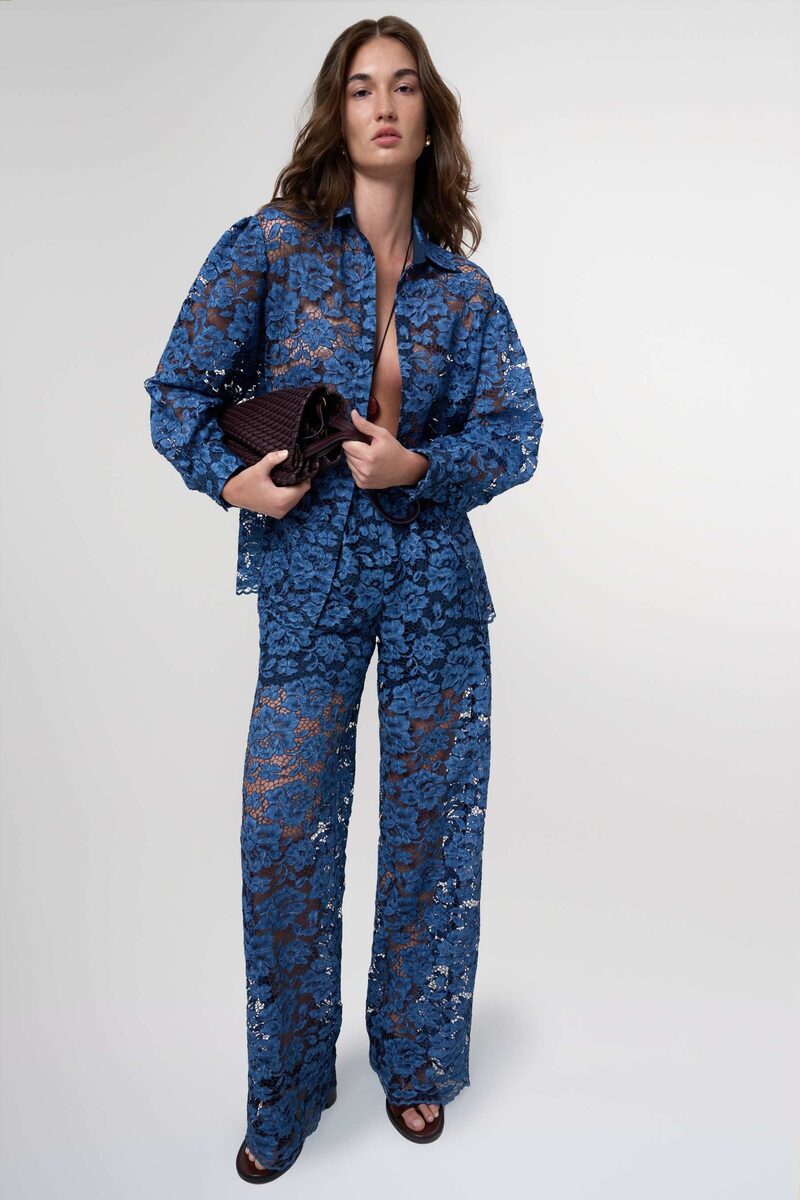 Anna Washed Indigo Lace Pants
