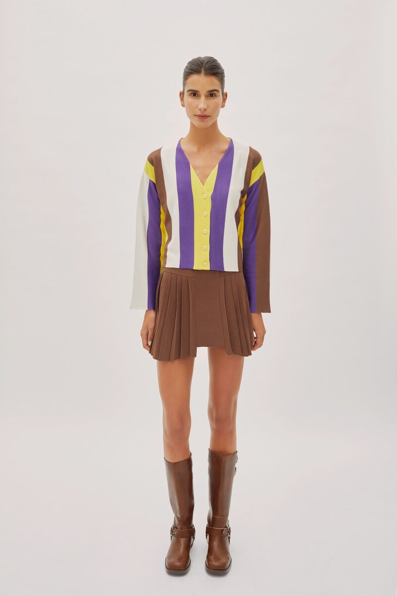 Athena Cappuccino Pleated Skirt
