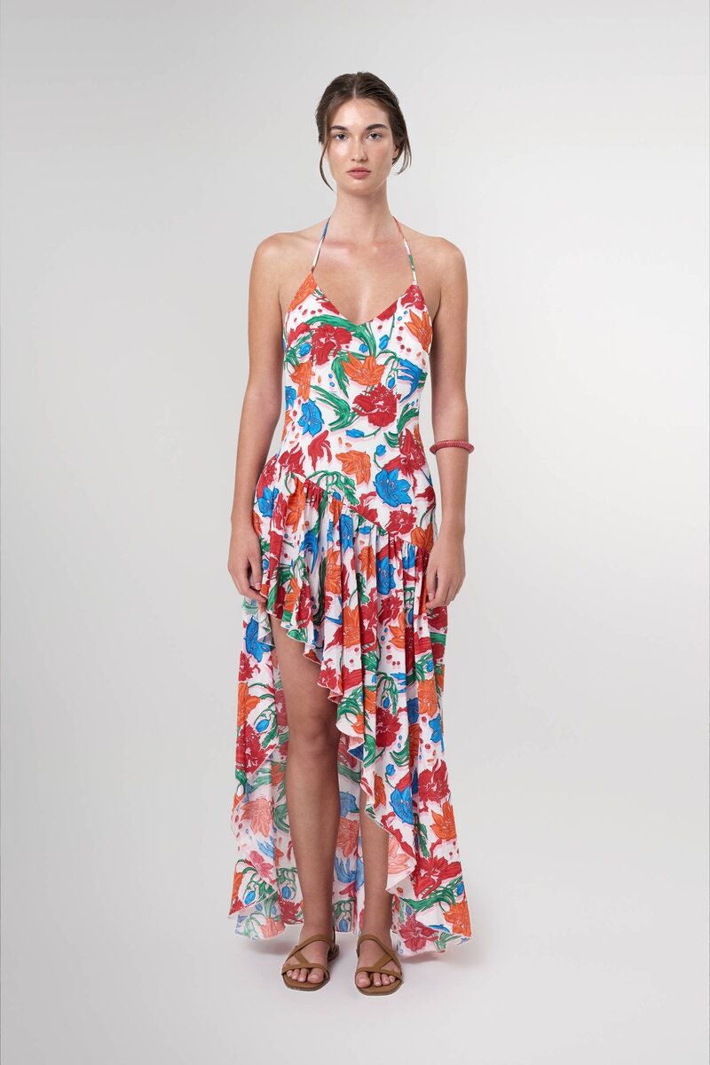 Florence Floral Asymmetric Maxi Dress