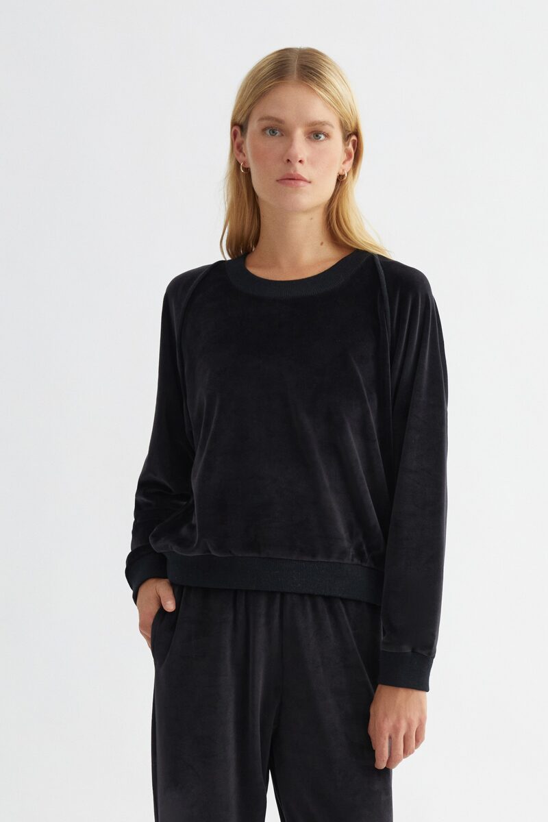 Anthracite Grey Velvet Sweater