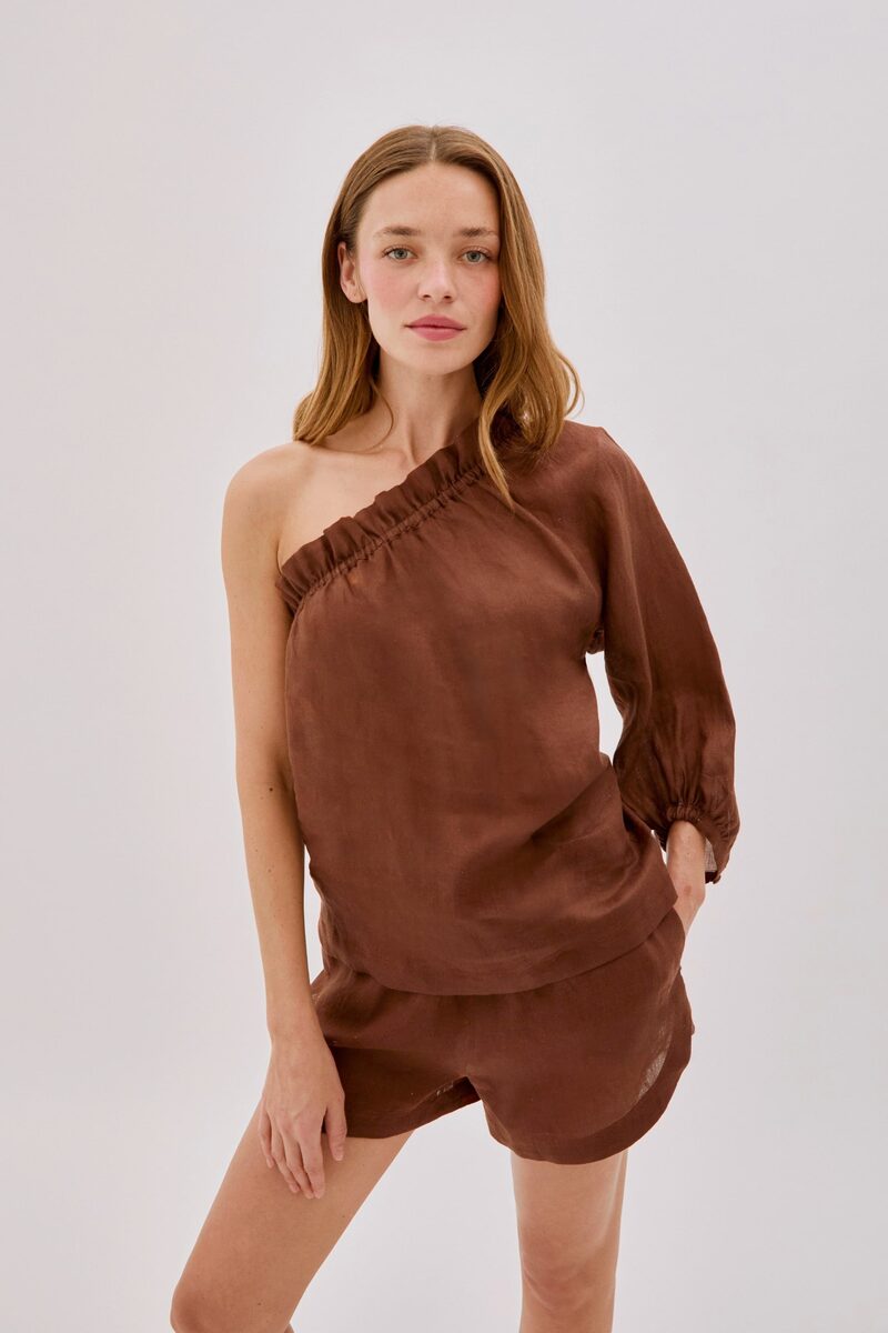 Capri Cappuccino Linen Shorts