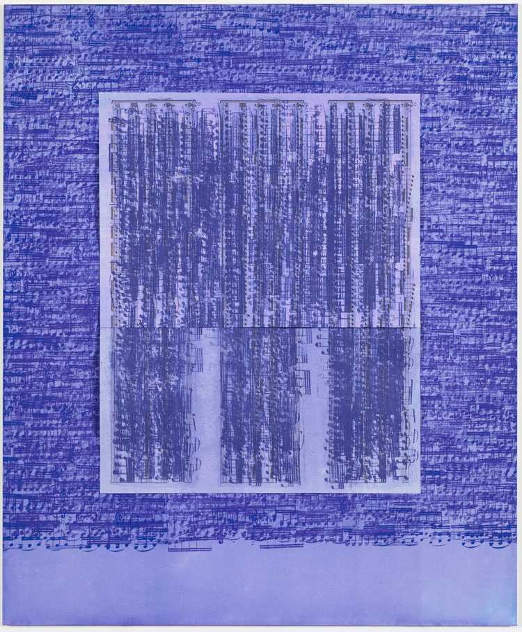 Idris Khan, The Seasons Turn – Summer 1, 2021. Watercolour, oil, paper on aluminium, 45.5 x 55 cm. © Idris Khan. Courtesy the artist and Victoria Miro.