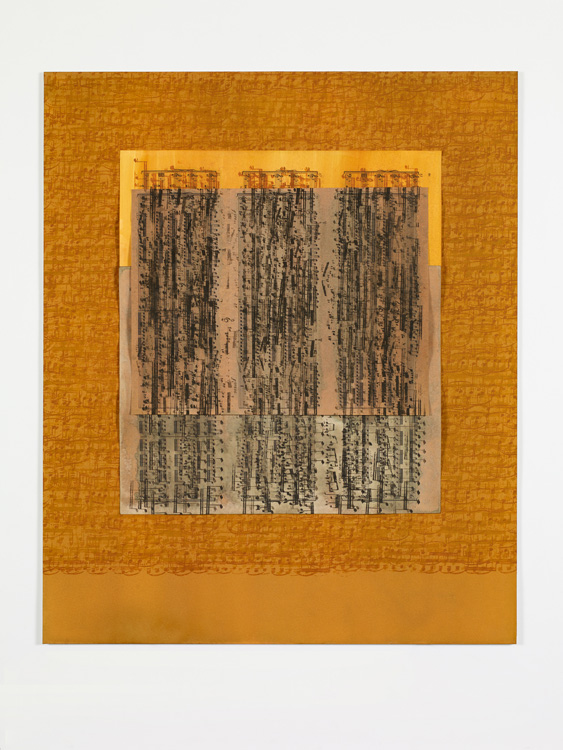 Idris Khan, The Seasons Turn – Autumn 2, 2021. Watercolour, oil, paper on aluminium, 45.5 x 55 cm. © Idris Khan. Courtesy the artist and Victoria Miro.