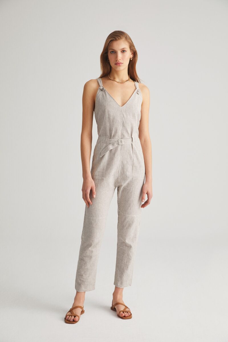 Linen Pinstripe Jumpsuit