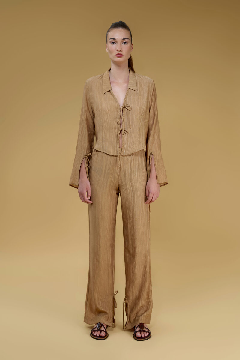 Como Slit Detail Straight Leg Pants