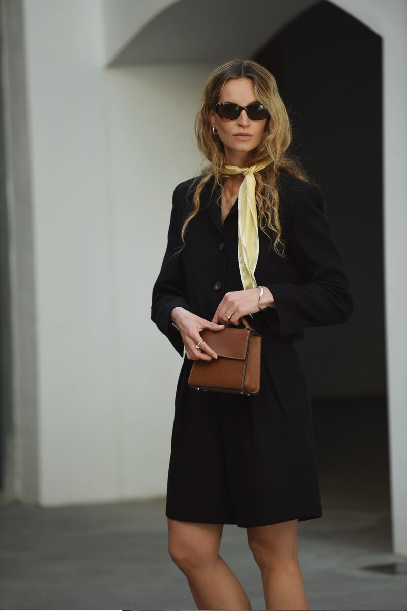 Tara Black Wool Crop Jacket