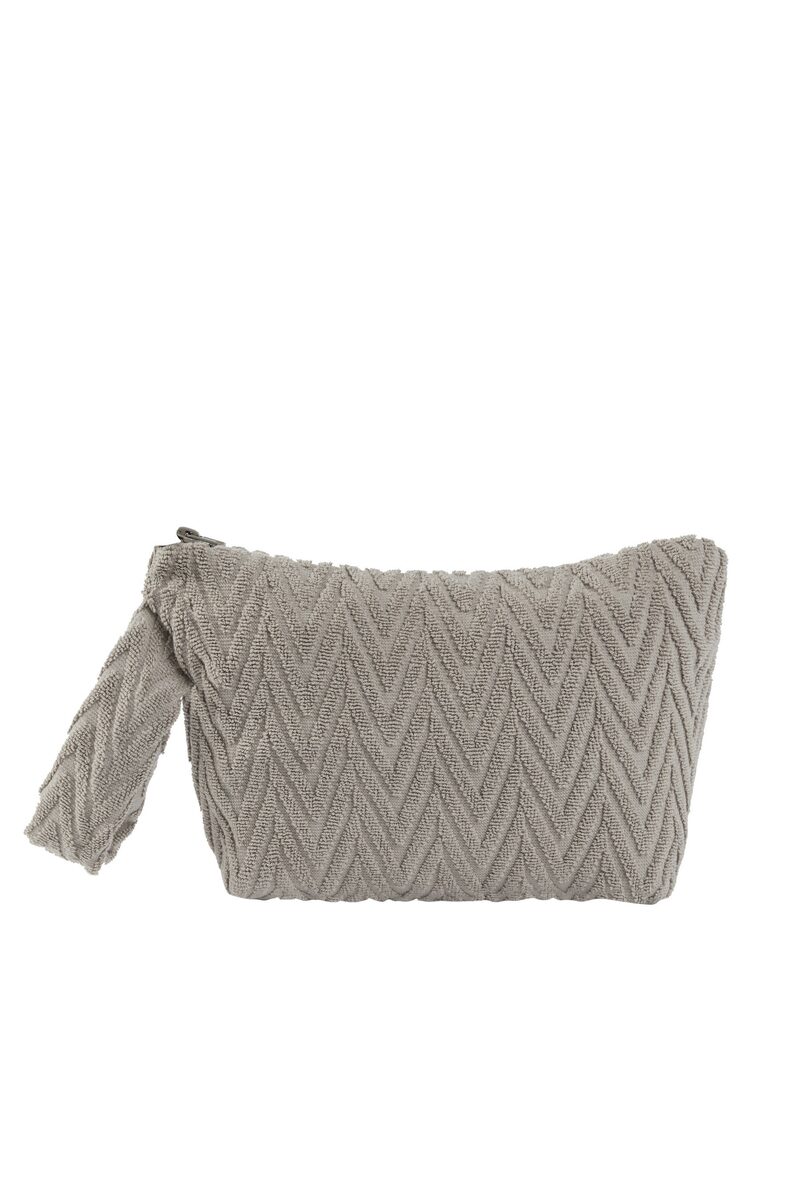 Stone Grey Zig Zag Terry Pouch