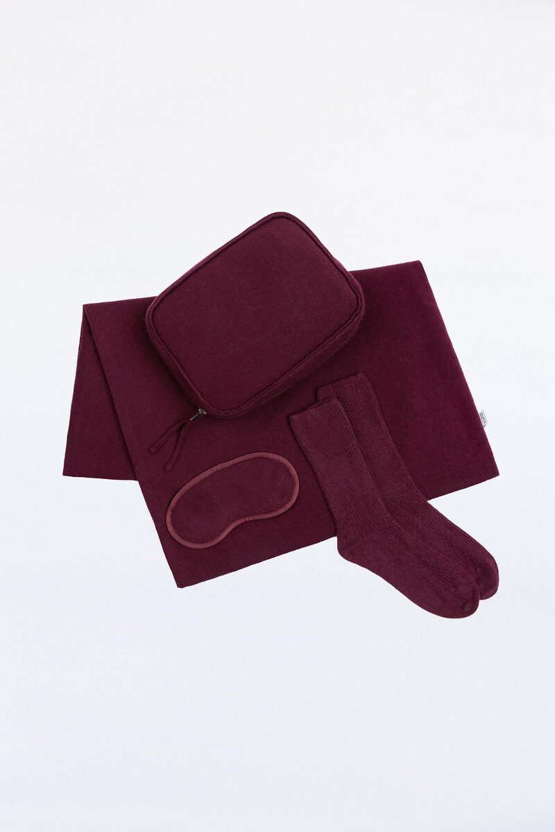 Bordeaux Cashmere Travel Set