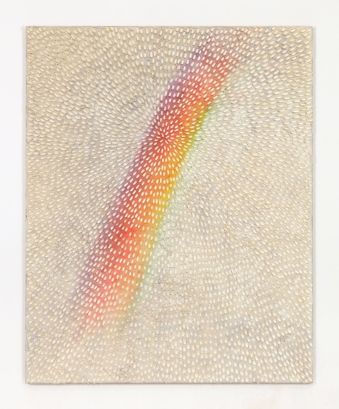 White Rainbow A (Painted White Sand SF #3F, Natural Ground, White and Rainbow), 2017