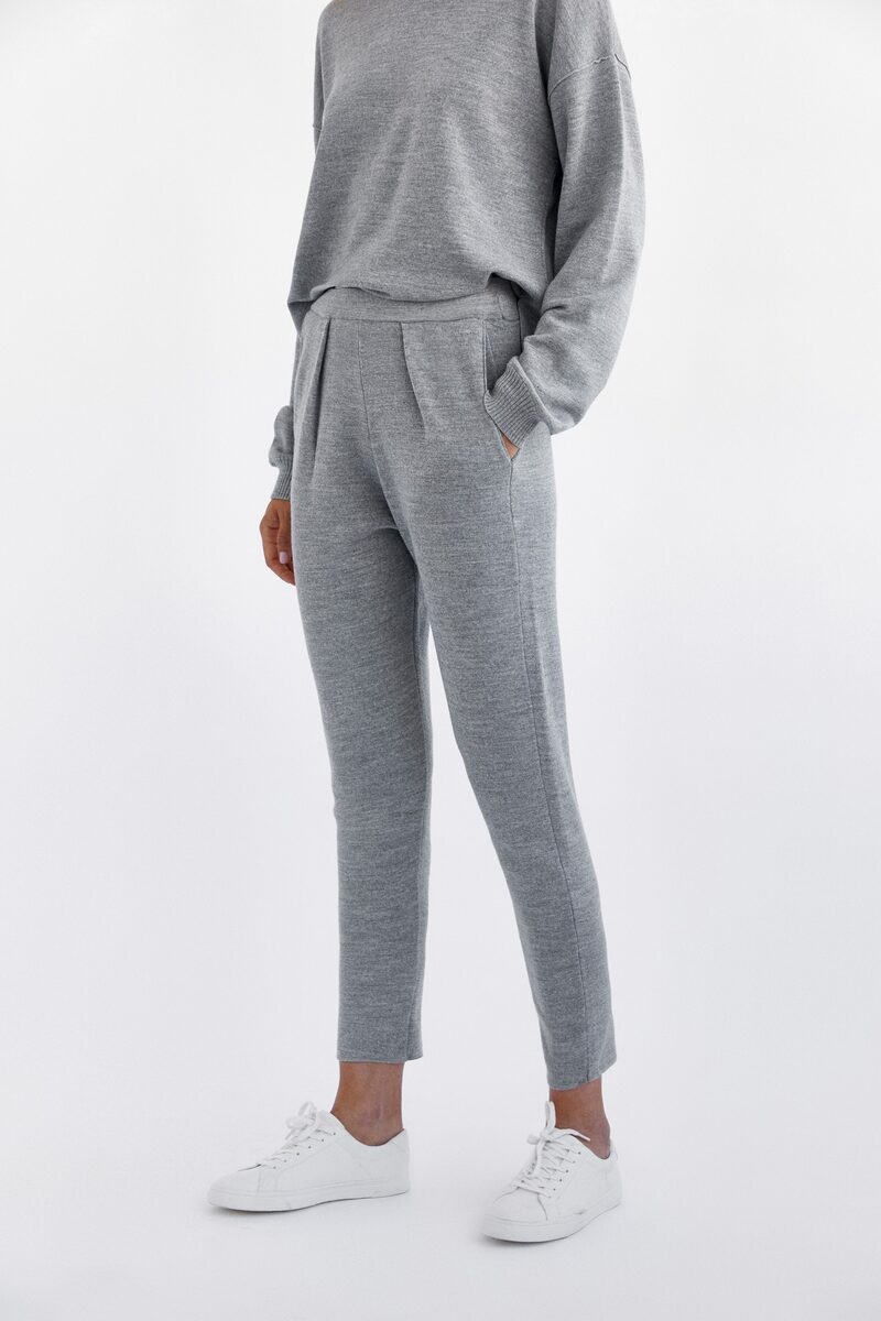 Light Grey Wool Joggers